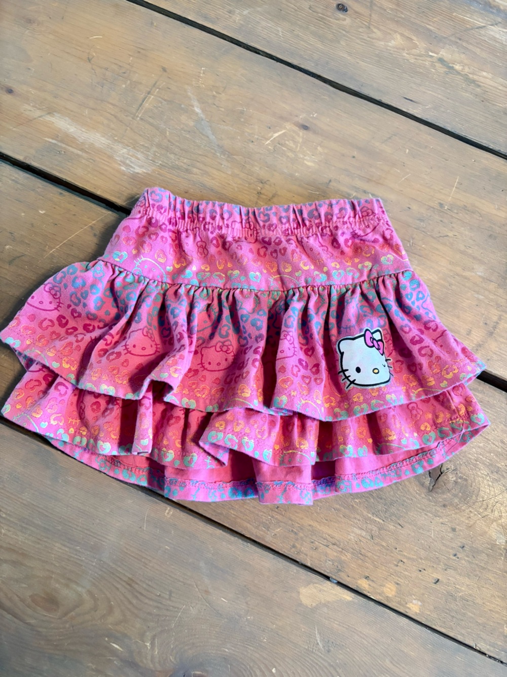 Y2K Style Hello Kitty Girls' Pink Ruffle Skort